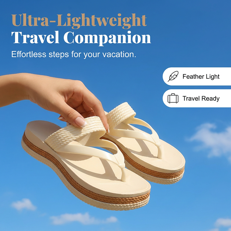 📢🩴Limited-time Special Price:£15.99!!! ⏰Women's Woven Strap Platform Flip-Flops👣
