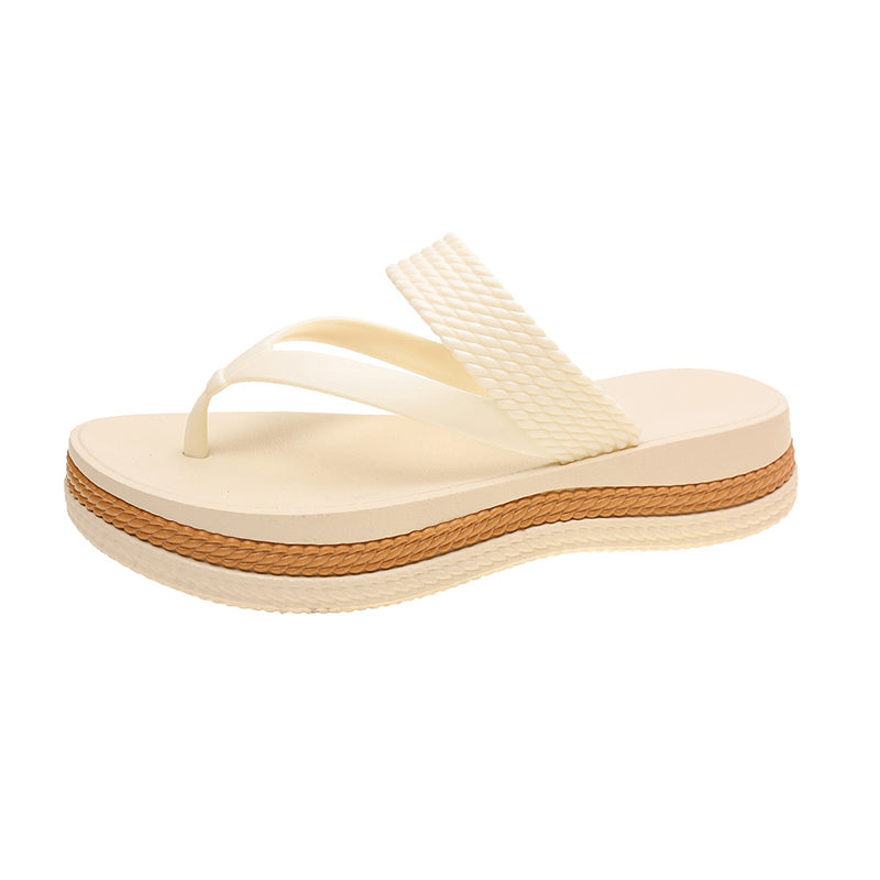 📢🩴Limited-time Special Price:£15.99!!! ⏰Women's Woven Strap Platform Flip-Flops👣