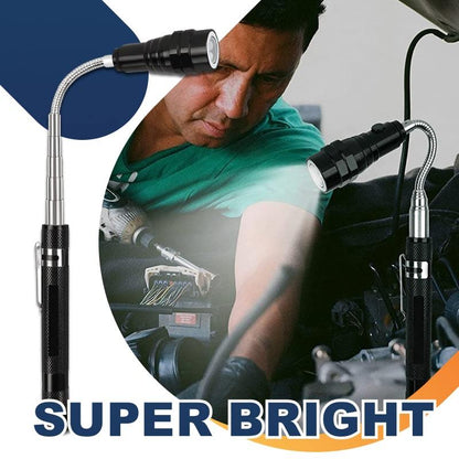 ⏳Time-Limited Special⏰Multifunctional Magnetic Telescopic Flashlight – Extendable, 360° Gooseneck, Super Bright 🛠️
