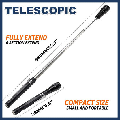 ⏳Time-Limited Special⏰Multifunctional Magnetic Telescopic Flashlight – Extendable, 360° Gooseneck, Super Bright 🛠️