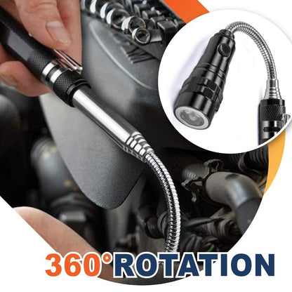 ⏳Time-Limited Special⏰Multifunctional Magnetic Telescopic Flashlight – Extendable, 360° Gooseneck, Super Bright 🛠️