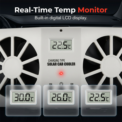 🥳2026 HOT SALE🥳🚗 50% OFF! 🚗Solar Car Exhaust Fan – Dual turbo fans expel hot air fast. Solar‑powered, no wiring. Real‑time temp display. Step into a cool car! 🌬️✨