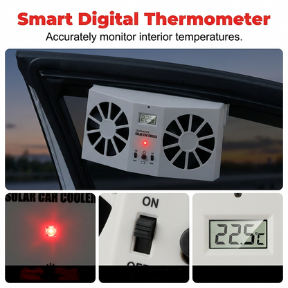 🥳2026 HOT SALE🥳🚗 50% OFF! 🚗Solar Car Exhaust Fan – Dual turbo fans expel hot air fast. Solar‑powered, no wiring. Real‑time temp display. Step into a cool car! 🌬️✨