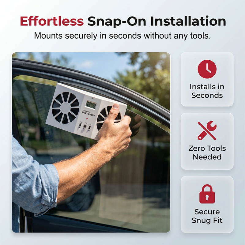 🥳2026 HOT SALE🥳🚗 50% OFF! 🚗Solar Car Exhaust Fan – Dual turbo fans expel hot air fast. Solar‑powered, no wiring. Real‑time temp display. Step into a cool car! 🌬️✨