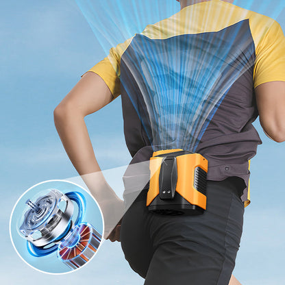 📢📢50% OFF !! ⏰6000mAh Multifuntion Waist Fan with 100 Speeds & Flashlight