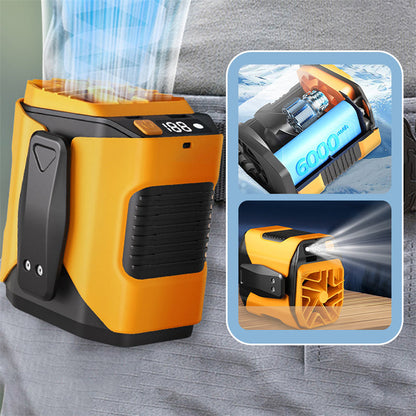 📢📢50% OFF !! ⏰6000mAh Multifuntion Waist Fan with 100 Speeds & Flashlight