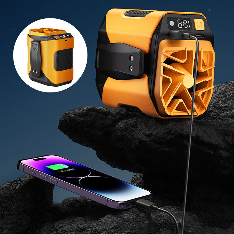 📢📢50% OFF !! ⏰6000mAh Multifuntion Waist Fan with 100 Speeds & Flashlight