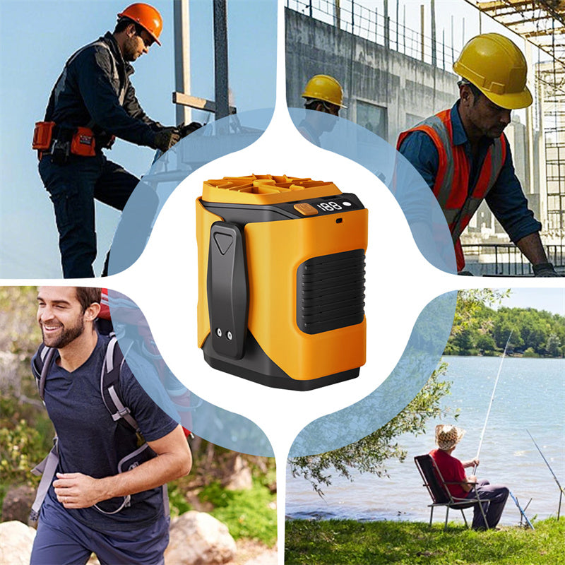 📢📢50% OFF !! ⏰6000mAh Multifuntion Waist Fan with 100 Speeds & Flashlight