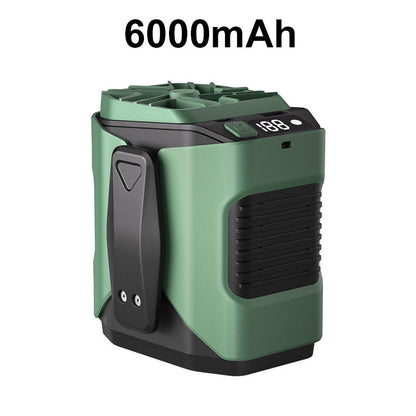 📢📢50% OFF !! ⏰6000mAh Multifuntion Waist Fan with 100 Speeds & Flashlight