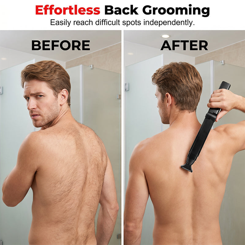 🥳2026 HOT SALE🥳 50% OFF! 💪Reach-Anywhere Body Trimmer – Extendable handle, precision heads. Trim back, chest & legs yourself – no help needed! 🧔✨