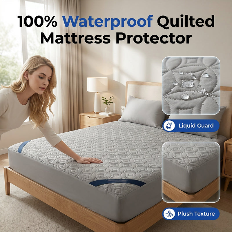 🥳2026 HOT SALE🥳50% OFF!🛏️Quilted Waterproof Mattress Protector – Blocks spills & stains, keeps your mattress fresh. Deep pocket, no shifting. Sleep soundly! 😴✨