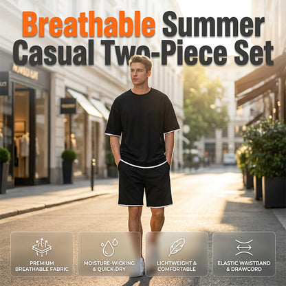 Men's Waffle Knit T-Shirt & Shorts Set
