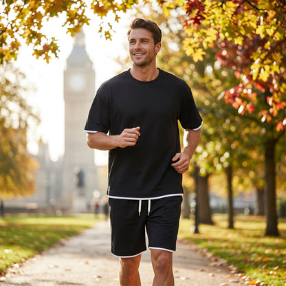 Men's Waffle Knit T-Shirt & Shorts Set