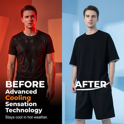 Men's Waffle Knit T-Shirt & Shorts Set