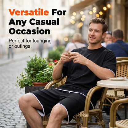 Men's Waffle Knit T-Shirt & Shorts Set