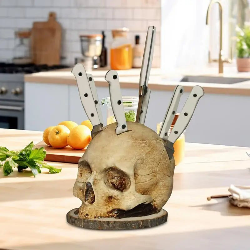 ⏳Limited-time 50% off⏰Creative Skull Resin Knife Holder💀🔪