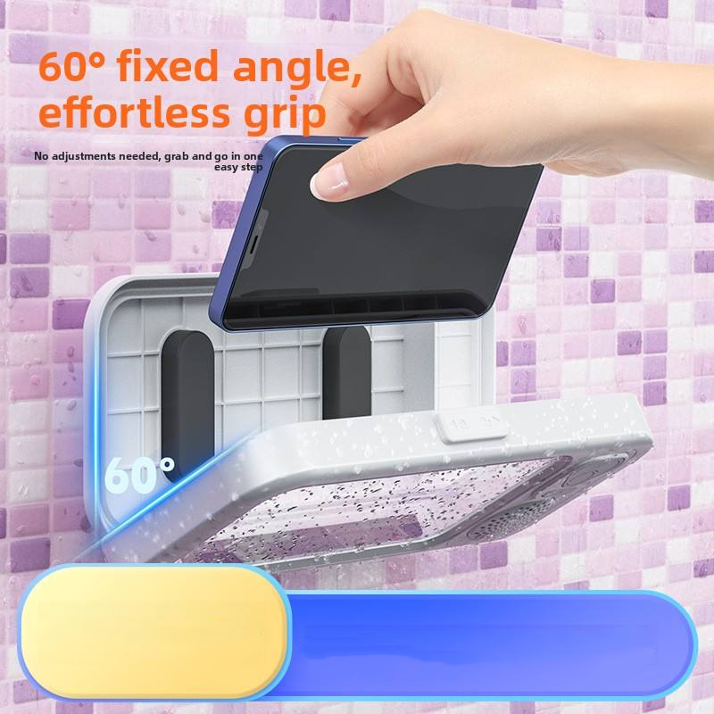 Waterproof Bathroom Phone Holder with Bluetooth Speaker