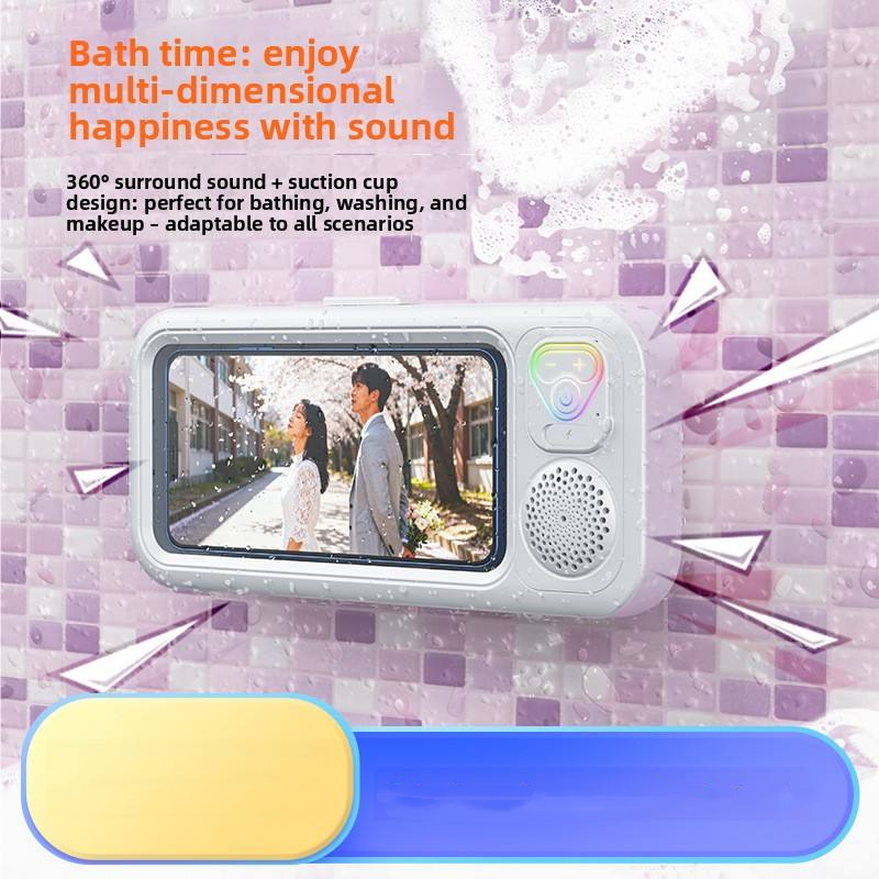 Waterproof Bathroom Phone Holder with Bluetooth Speaker