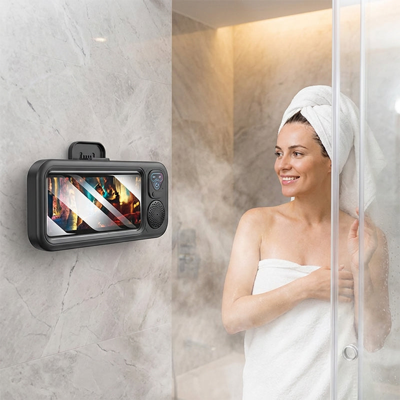 Waterproof Bathroom Phone Holder with Bluetooth Speaker