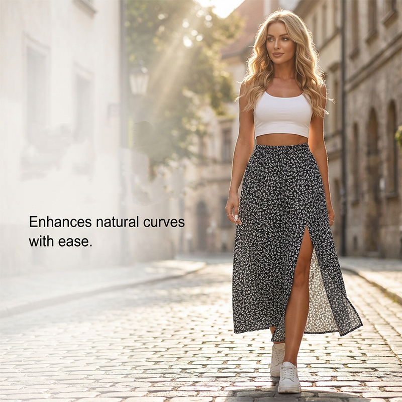 🌺👗Women's Ditsy Floral High-Waist Slit Skirt
