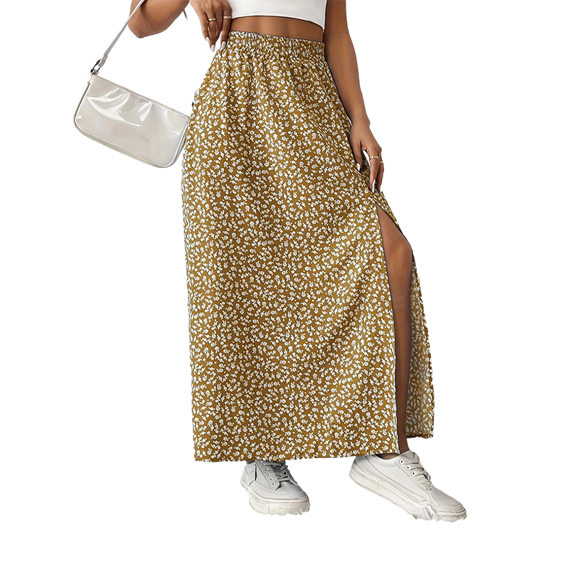 🌺👗Women's Ditsy Floral High-Waist Slit Skirt