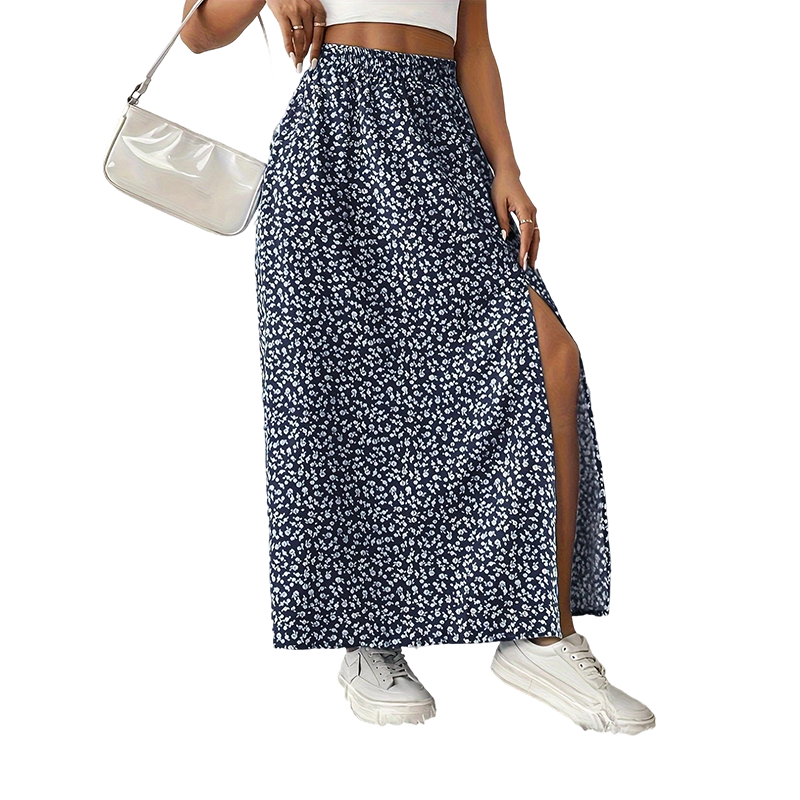 🌺👗Women's Ditsy Floral High-Waist Slit Skirt