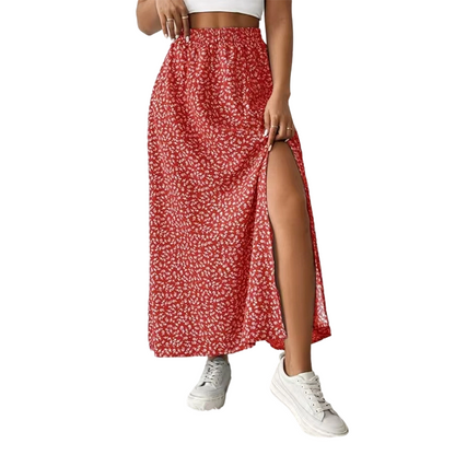 🌺👗Women's Ditsy Floral High-Waist Slit Skirt
