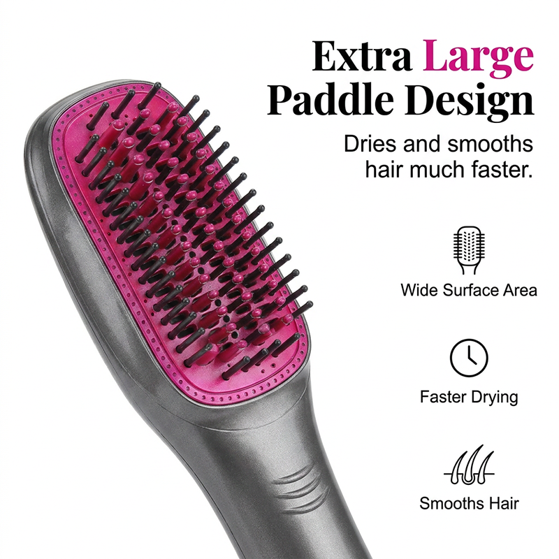 💇‍♀️ 50% OFF NOW! 💨 3-in-1 Hot Air Brush – Straighten, Curl & Volumize Without Heat Damage ✨
