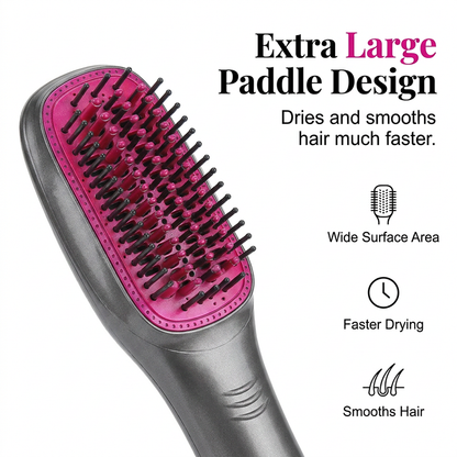 💇‍♀️ 50% OFF NOW! 💨 3-in-1 Hot Air Brush – Straighten, Curl & Volumize Without Heat Damage ✨