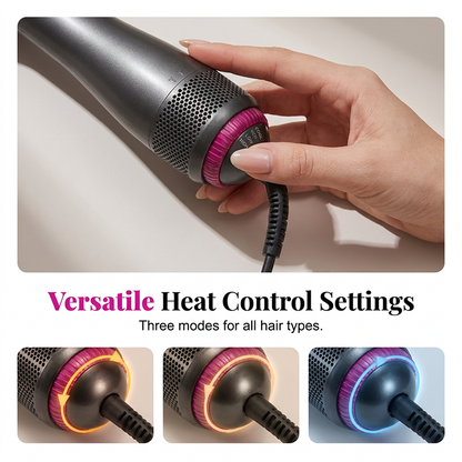 💇‍♀️ 50% OFF NOW! 💨 3-in-1 Hot Air Brush – Straighten, Curl & Volumize Without Heat Damage ✨