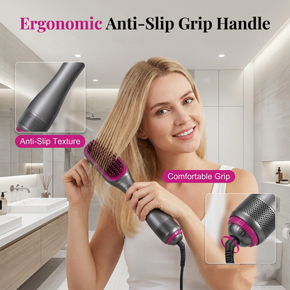 💇‍♀️ 50% OFF NOW! 💨 3-in-1 Hot Air Brush – Straighten, Curl & Volumize Without Heat Damage ✨