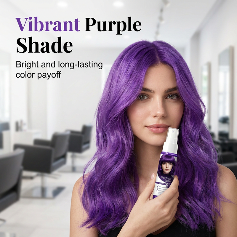 🥳2026 HOT SALE🥳💞50K+ SOLD!💨🌈 50% OFF! Temporary Hair Color Spray – Instant purple highlights, washable & gentle. No residue, no damage. Try a new look today! 🌟💜