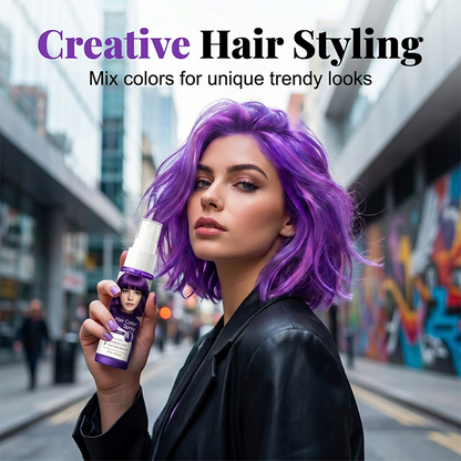 🥳2026 HOT SALE🥳💞50K+ SOLD!💨🌈 50% OFF! Temporary Hair Color Spray – Instant purple highlights, washable & gentle. No residue, no damage. Try a new look today! 🌟💜
