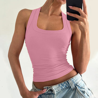 Women's Ribbed U-Neck Slim Fit Tank Top