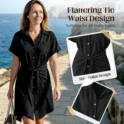 Women's Summer Short Sleeve Shirt Dress