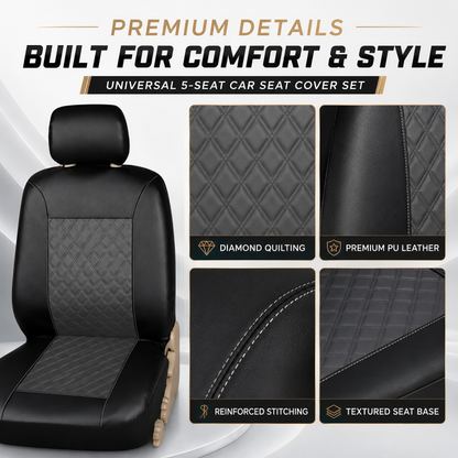 Universal PU Leather Car Seat Cover Set