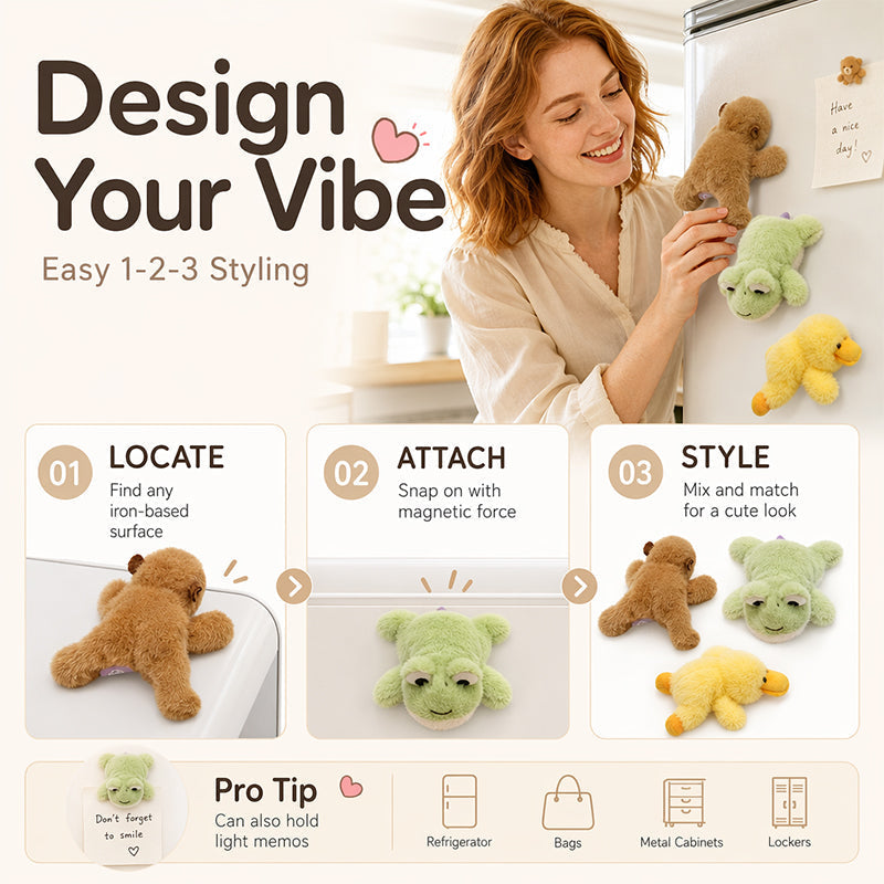 🧸 Only £ 9.99! 🧲 Lovely Plushie Fridge Magnet Doll – Premium Mink Velvet, Hidden Magnet, Perfect for Fridge, Laptop & Bags ✨