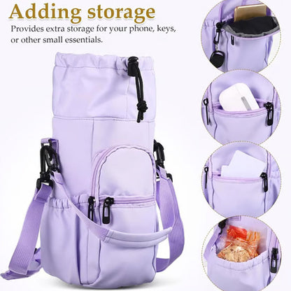 Water Bottle Carrier Bag with Phone Pockets