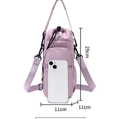 Water Bottle Carrier Bag with Phone Pockets