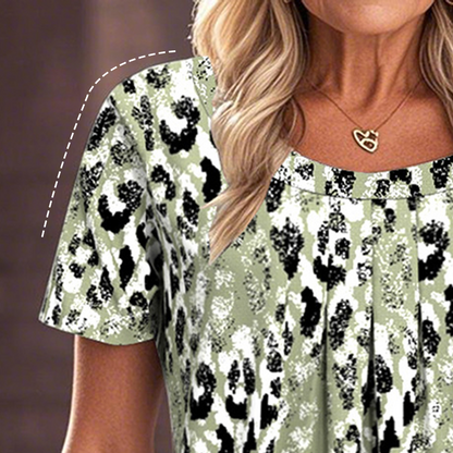 👚Women's Casual Printed Round Neck Short Sleeve Top
