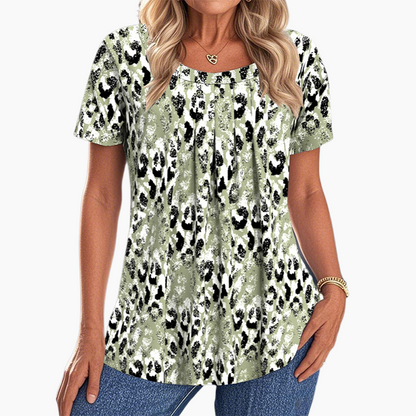👚Women's Casual Printed Round Neck Short Sleeve Top