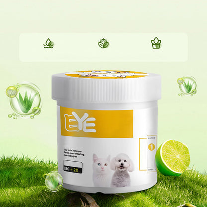 Natural Plant-Based Cleaning Wipes for Pet Eyes and Ears