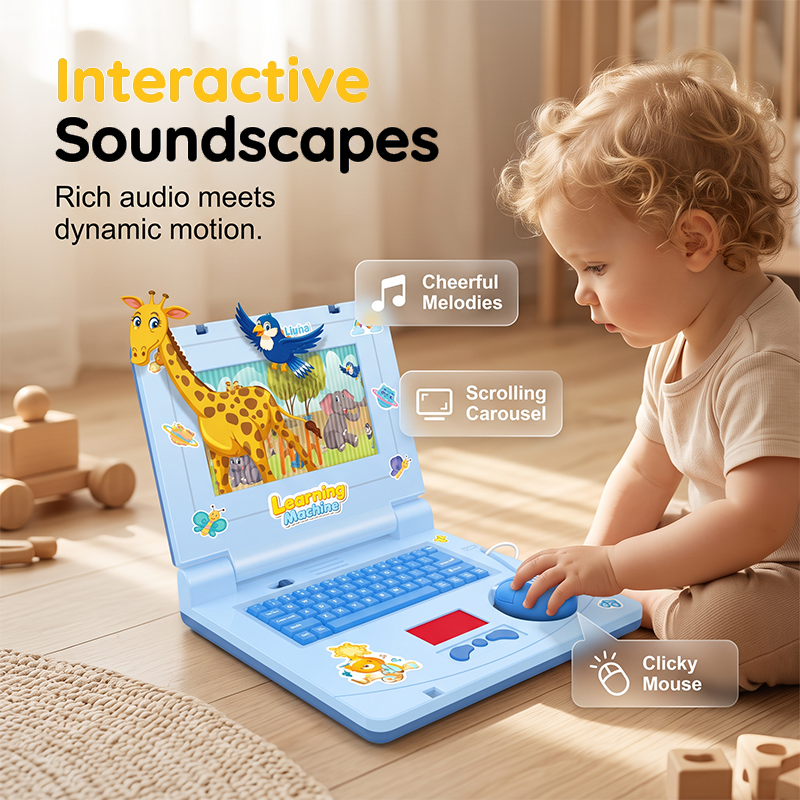 💻 50% OFF NOW! 🧸 Interactive Toy Laptop – Lights, sounds & educational games – Fosters creativity & motor skills through play 🎵