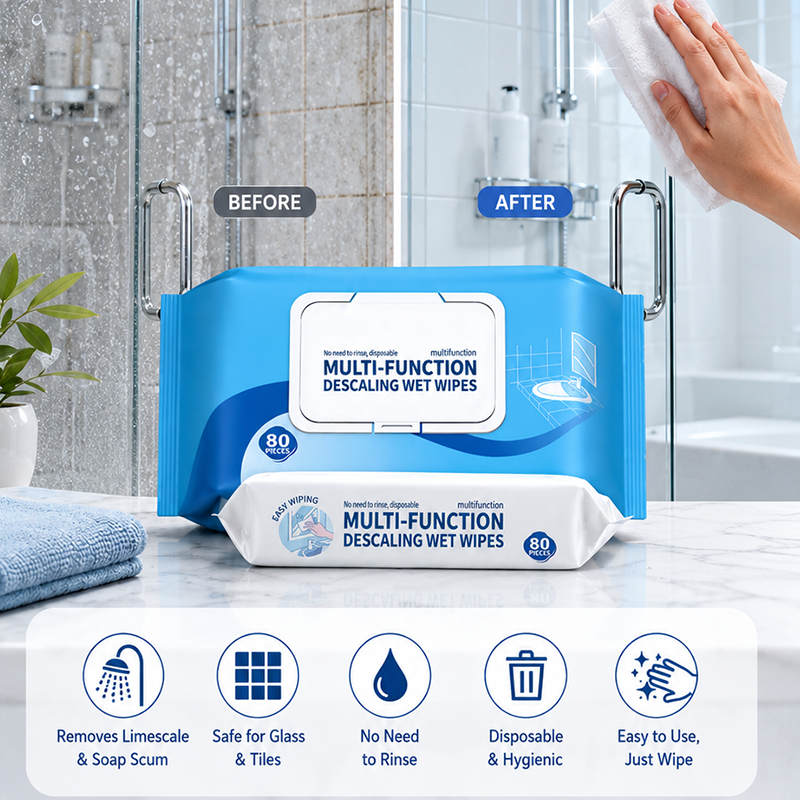 🔥Amazing Offer Buy 3 Get 2 Free！💦Wipe clean instantly, cleans everything！✨️Multi-function Bathroom Descaling Cleaning Wipes