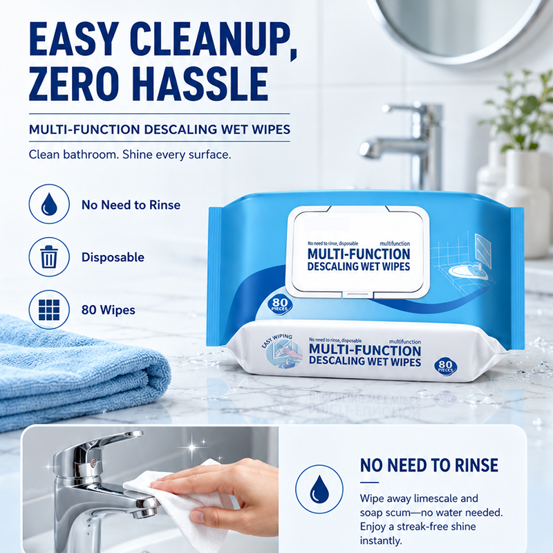 🔥Amazing Offer Buy 3 Get 2 Free！💦Wipe clean instantly, cleans everything！✨️Multi-function Bathroom Descaling Cleaning Wipes