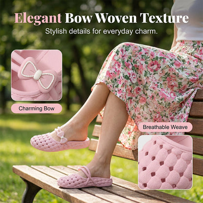 📢 🎀LAST DAY SALE – ONLY ￡12.99‼️👡Breathable Bow Mules | Stylish Soft Slip‑On Mule Shoes✨