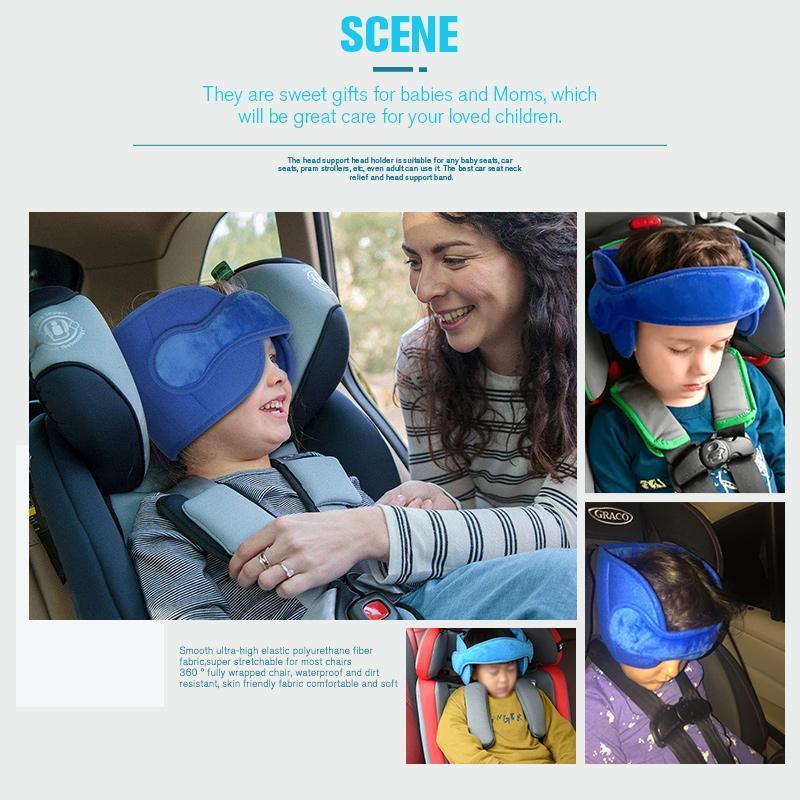 🚗50% OFF NOW! Kids Car Sleeping Head Support Band – Adjustable Toddler Sleep Headrest Pillow, Anti-Droop Child Head Stabilizer for Car Seats, Prevent Neck Soreness During Road Trips