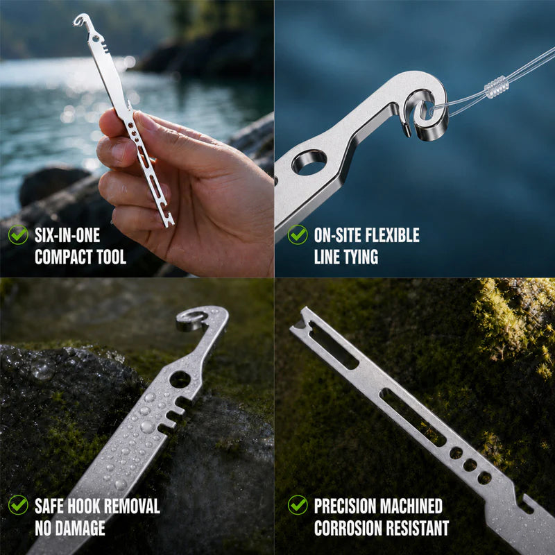 ⏳Limited-time 50% off⏰6-in-1 Stainless Steel Fishing Multi Tool Hook Remover and Knot Tyer🎣🐟