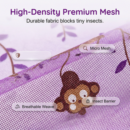 Anti-Mosquito Mesh Door with Monkey Pattern