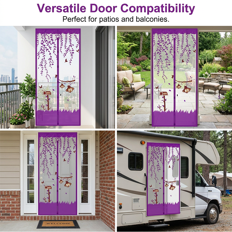 Anti-Mosquito Mesh Door with Monkey Pattern